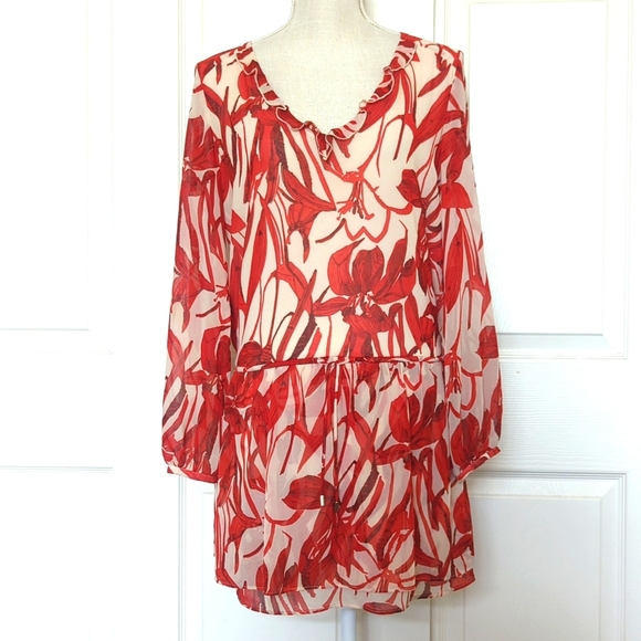 MNG By Mango Floral Chiffon Dress - Picture 3 of 10